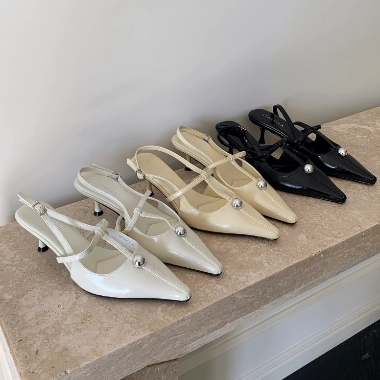 Starkela *Official* รองเท้ารัดส้น หัวแหลม มีสายคาดที่ด้านหน้า Starkela (ST888-5)