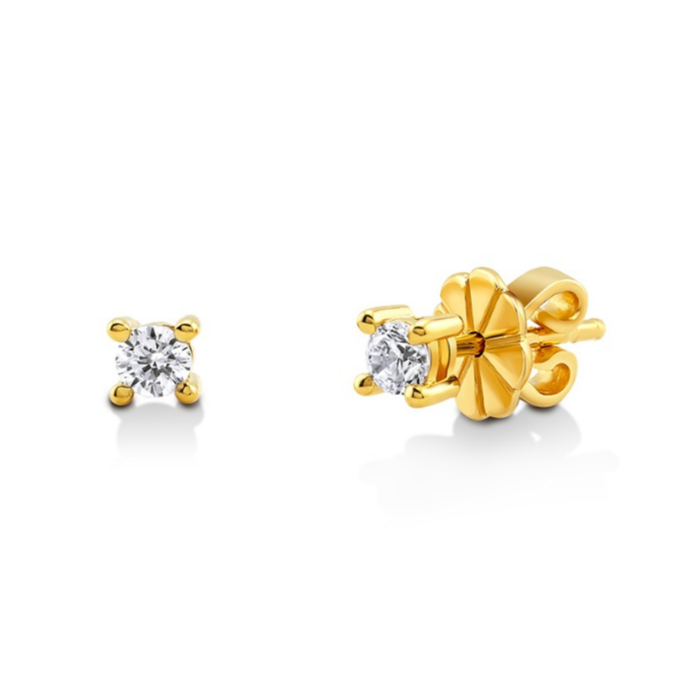 ต่างหูเงินแท้ 925 ประดับพลอย CZ รุ่น Mini Bella 3mm.