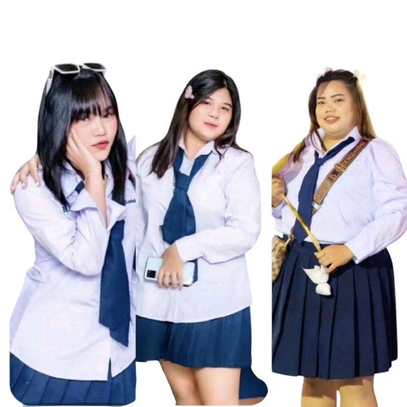 ชุดนักเรียนปาร์ตี้ไซส์ใหญ่ติดอามสีกรม