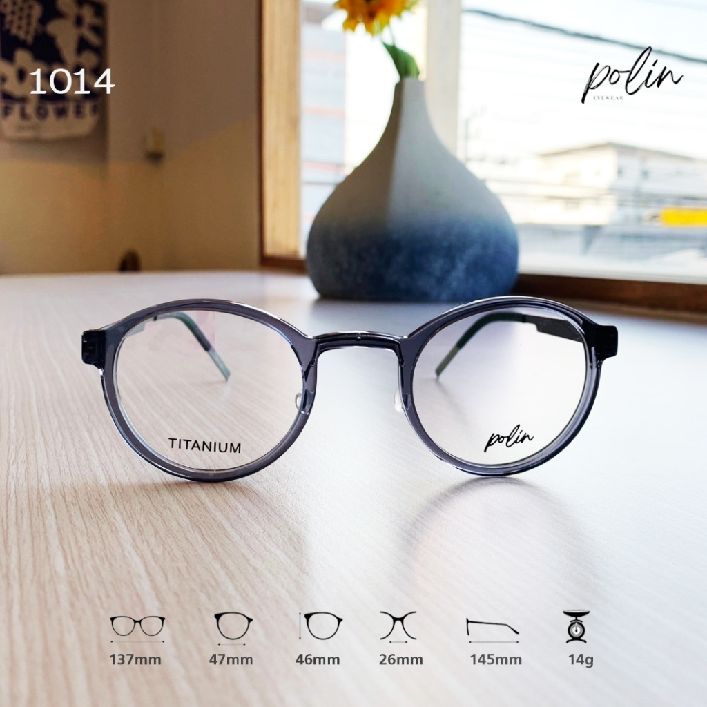 Polin กรอบแว่นสายตา รุ่น 1014 เนื้อไทเทเนียม เบาทน ไร้สกรู ทรงสวยหรู - รูปที่ 4