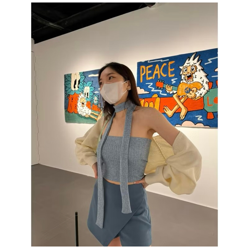 UIUI-Tube & Muffler เสื้อเกาะอก+ผ้าพันคอ