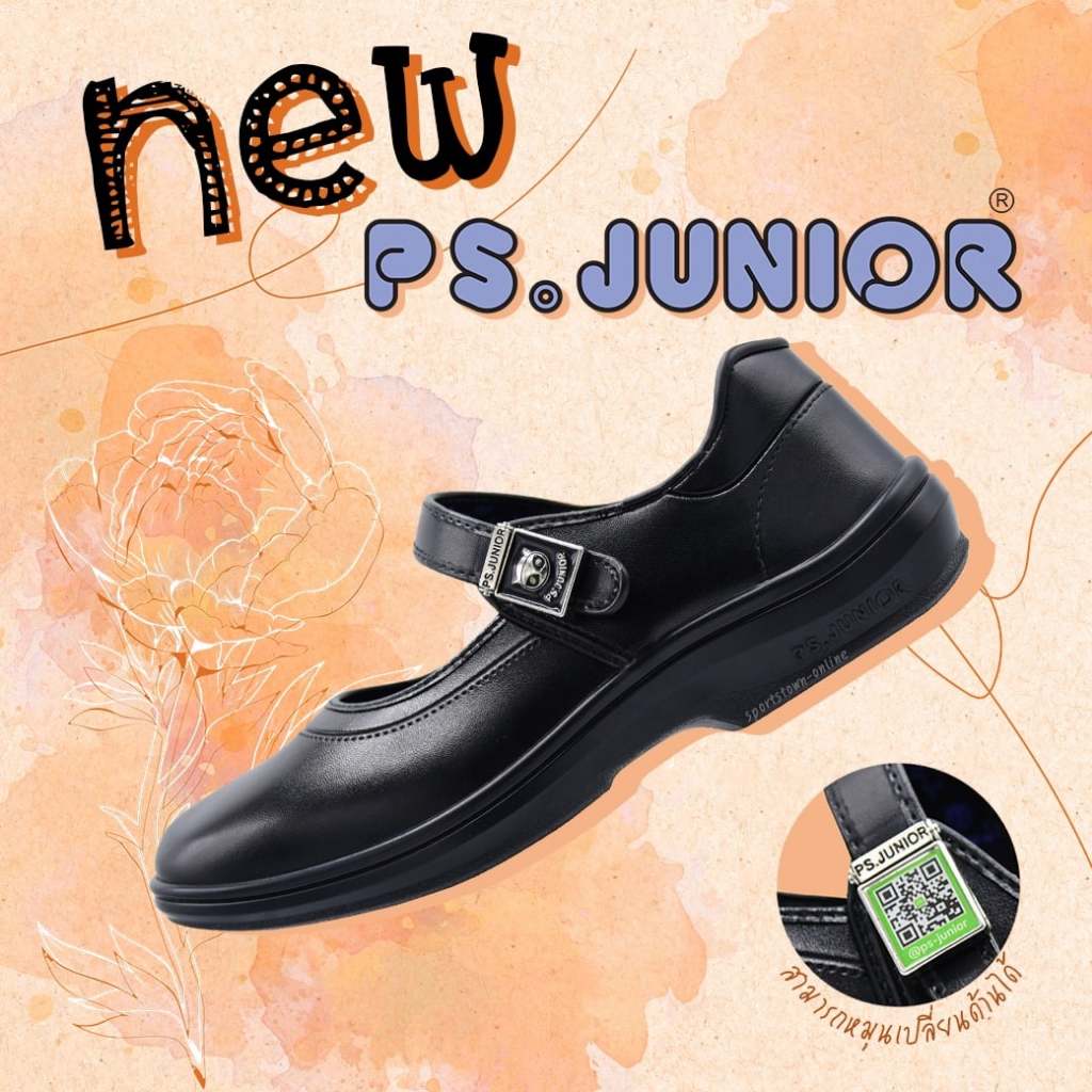 รองเท้านักเรียน PS.Junior รุ่น smart Girl  พีเอสจูเนียร์ เด็กวัยรุ่นยุคใหม่ (JF4399) #PSJUNIOR Size 34-42