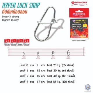กิ๊บตกปลา กิ๊บตีเหยื่อปลอม DIAMOND สำหรับเกี่ยวเหยื่อ กิ๊บ Lock Snap ทำจากสแตนเลส ไม่เป็นสนิม