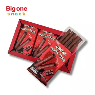 บิ๊กก้า เวเฟอร์ โรลส์ เวเฟอร์แท่งสอดไส้ครีม 25ก. Bigga Wafer Roll with Cream Filling 25g.