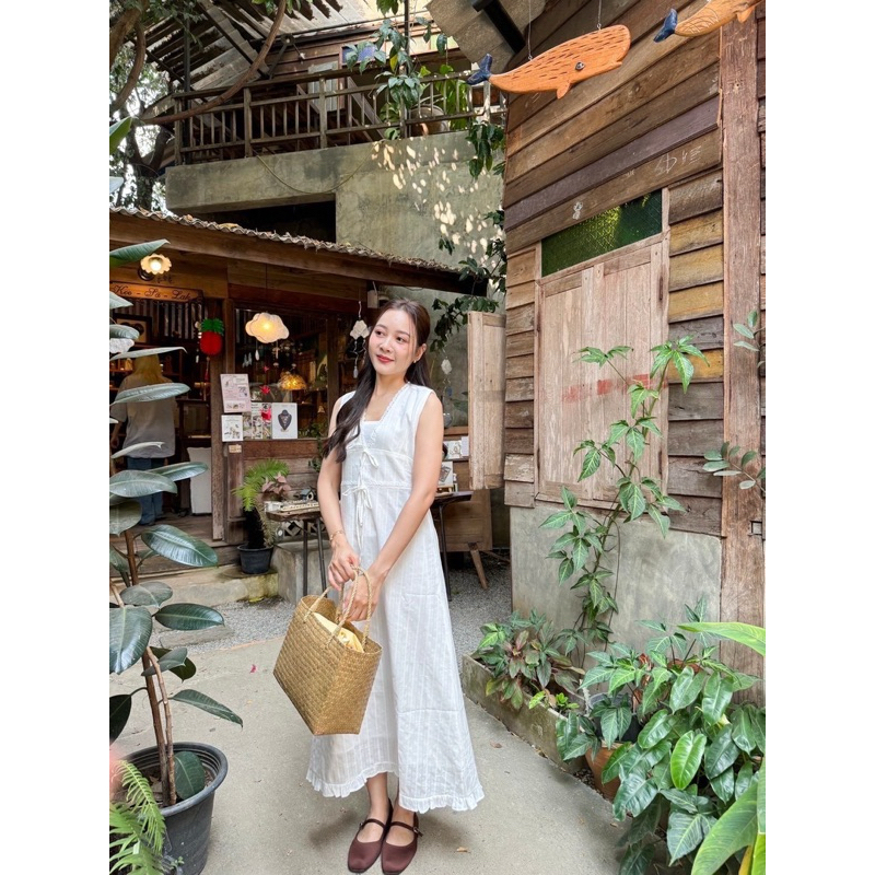 Jadoar dress 🍋เดรส4สี่ คอวีปักลูกไม้น่ารักตะโกนนน - รูปที่ 7