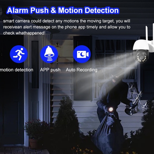 Eseecloud 5MP Wifi Camera กล้อง ในร่ม กลางแจ้ง มุมมองระยะไกล 8 LED ZOOM 10X
