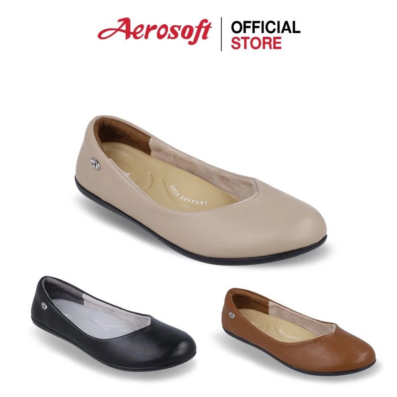 Aerosoft (แอโร่ซอฟ) รองเท้าคัทชูส้นแบน รุ่น CW308