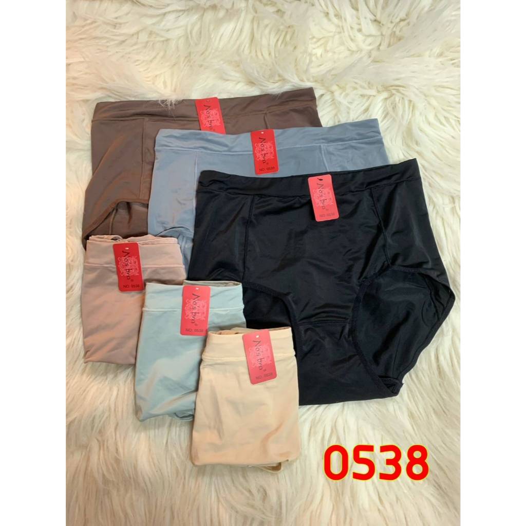 NO.0538 ยี่ห้อ No's bra ไซส์ XL กางเกงในเต็มก้น เอวสูงเต็มตัวเก็บทรงเนื้อผ้ามันบางนุ่มๆลื่นๆ ใส่สบาย