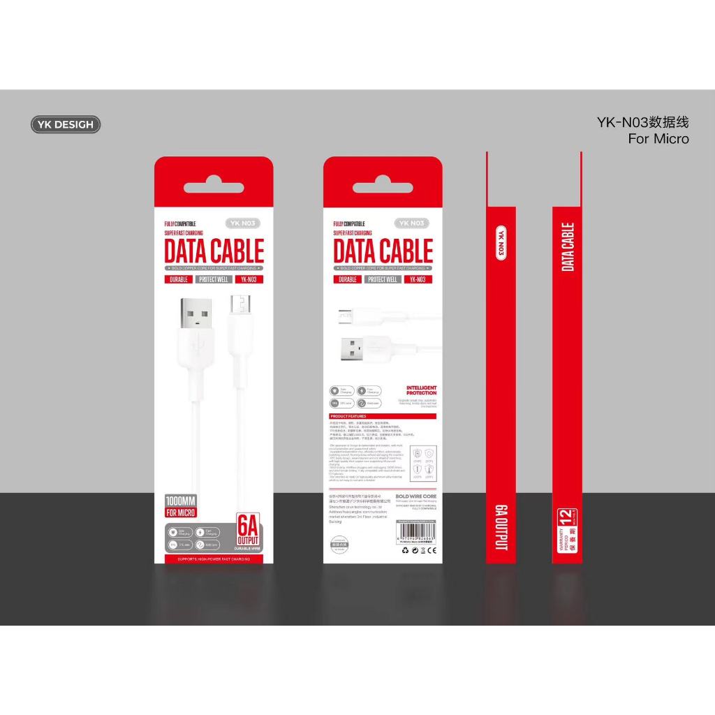 สายชาร์จ USB CABLE ชาร์จเร็ว YK รุ่น YK-N03 1m Fast Data Sync  Charging Cable
