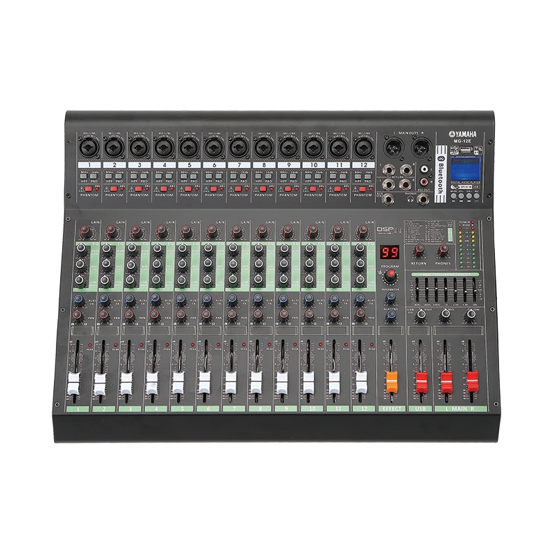 YAMAHAแท้ MG6E/8E/12E มิกเซอร์เอฟเฟค 6/8/12ช่อง มิกเซอร์  Mixer Bluetooth/USB/MP3/SD/phantom power 48v มิกเซอร์