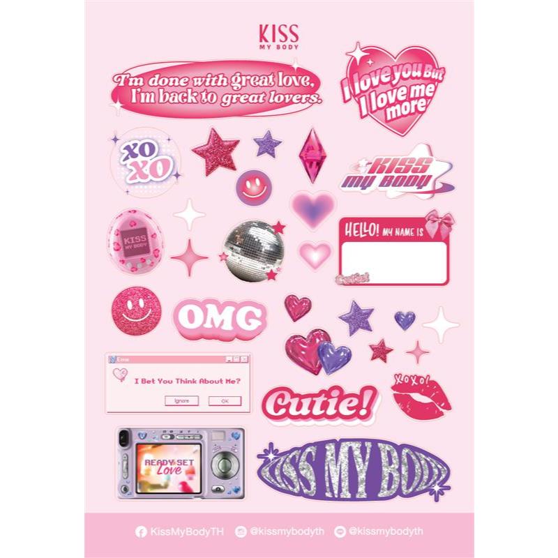 [สินค้าสมนาคุณ งดจำหน่าย] Kiss My Body Sticker Valentine 2025 สติ๊กเกอร์คลั่งรัก ต้อนรับวาเลนไทน์ (1 ชุด)