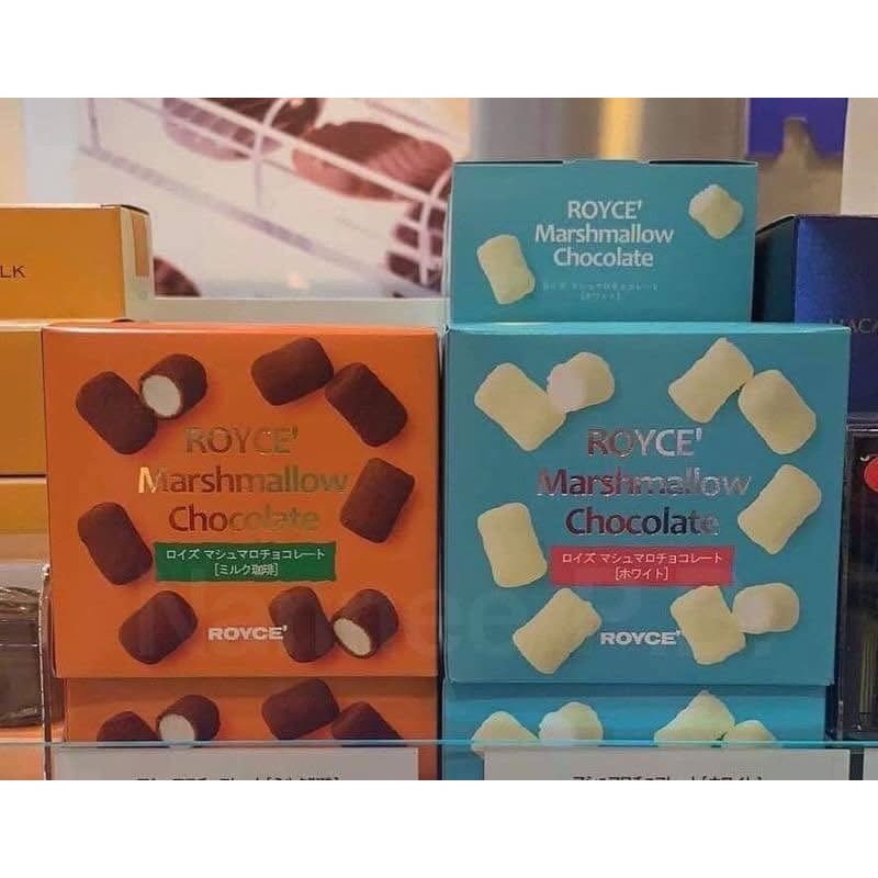 ROYCE Marshmallow Chocolate 85g.  มาร์ชเมลโล่นุ่มๆ หอมๆ เคลือบทับด้วยช็อคโกแลตที่เป็นเอกลักษณ์ของ Ro
