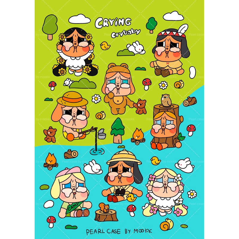 ใหม่ สติกเกอร์ลาย crybaby labubu molly ไดคัท PVC กันนํ้า สีสวย (มีส่วนลด 50% )