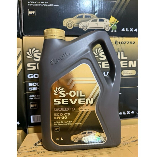 S-OIL 7 GOLD 9 ECO C3 5W30 สังเคราะห์ 100 สำหรับเครื่องยนต์ดีเซลเบนซิน ฟรีเสื้อ S-OIL 7