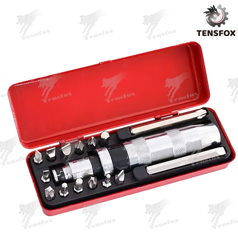 Tensfox ไขควงตอกกระแทก พร้อมดอกไขควง 16 ดอก เกรดเหล็ก CRV แท้ ใช้ขันน็อต-คลายน็อต ที่ขันแน่น พร้อมกล่องเหล็ก - รูปที่ 7