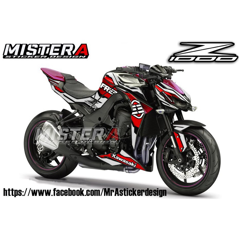 (Mr.AM) ชุดสติ๊กเกอร์ [เกรด Premium] Kawasaki Z1000 (FRE3GUN)