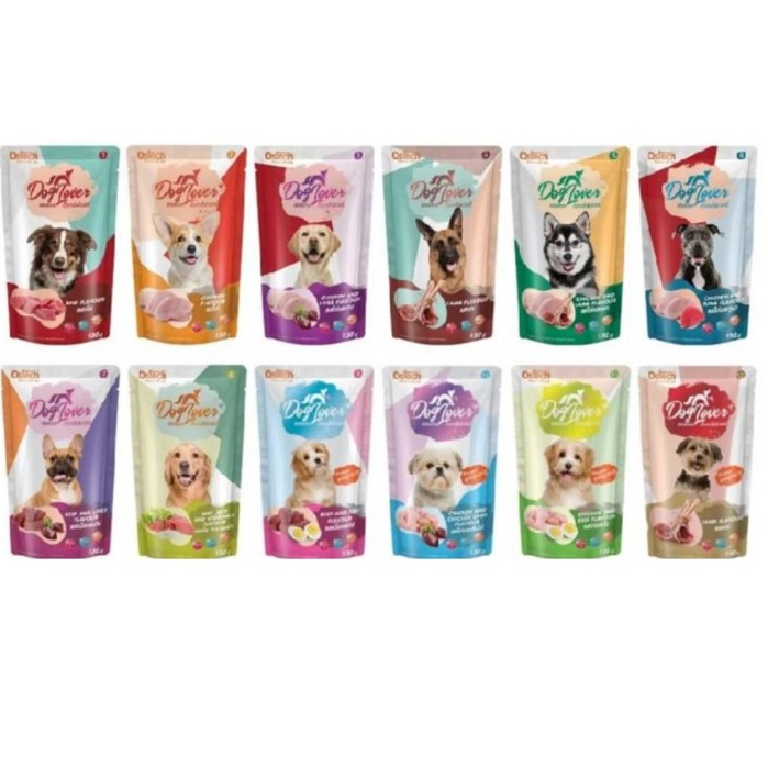 Ostech Dog Lover [12 ซอง] ออสเทค ด็อก เลิฟเวอร์ อาหารเปียกสุนัข อร่อย ทานง่าย ขนาด 130 กรัม