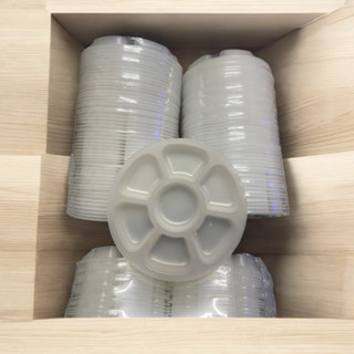 ถาดผสมสี6หลุมสีใสเนื้อ PPแพ็ค 100 ชิ้น ⛔️9.5cm