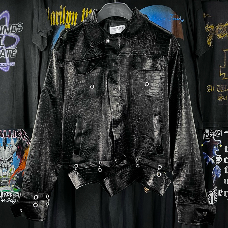 🗝️พร้อมส่ง📮เสื้อแจ็คเก็ตหนังมือสอง Leather Jacket สภาพใหม่มาก