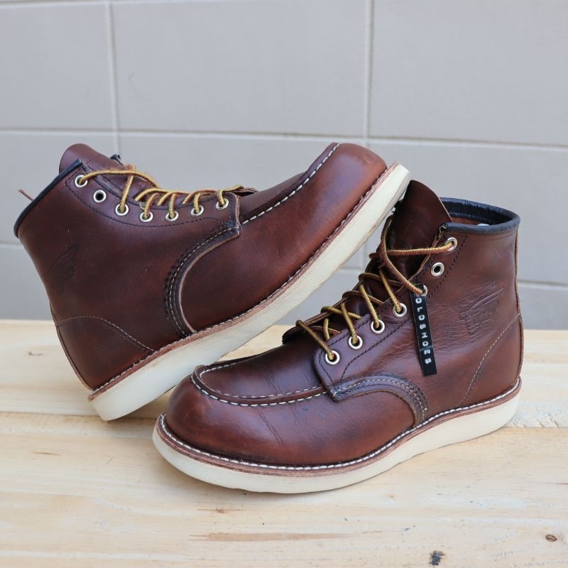 ส่งฟรี 7.5Us 25.5cm Redwing รุ่น 8138 Moctoe 6-Inch Boot in Briar Oil-Slick Leather Classic USA แท้