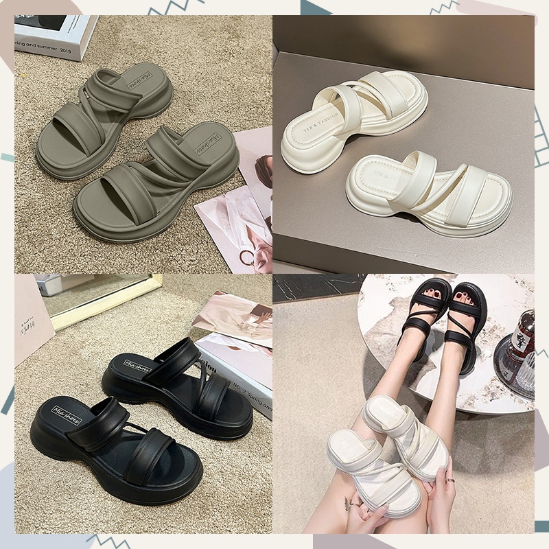 XWshopee พร้อมส่งมาก รองเท้าแฟชั่นสไตล์เกาหลีแบบสวม งานดีสีปังให้จัดถึง 3 สี เอาใจคุณสาวๆด้วยดีเทลสายพาดเพิ่มความเรียวให