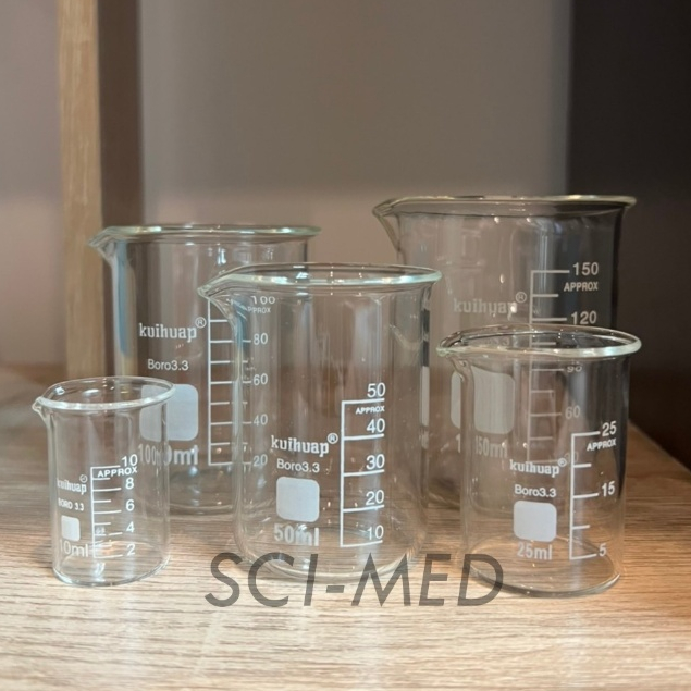 บีกเกอร์  Beaker บีกเกอร์แก้ว Glass Beaker 10ml-1000ml