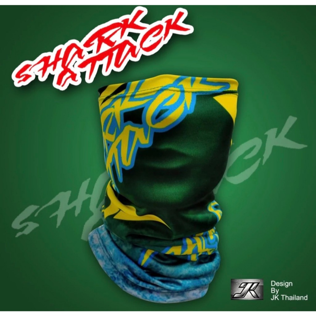 JK Thailand ผ้าบัฟ SHARK ATTACK ป้องกันรังสี UV 80% แห้งเร็ว
