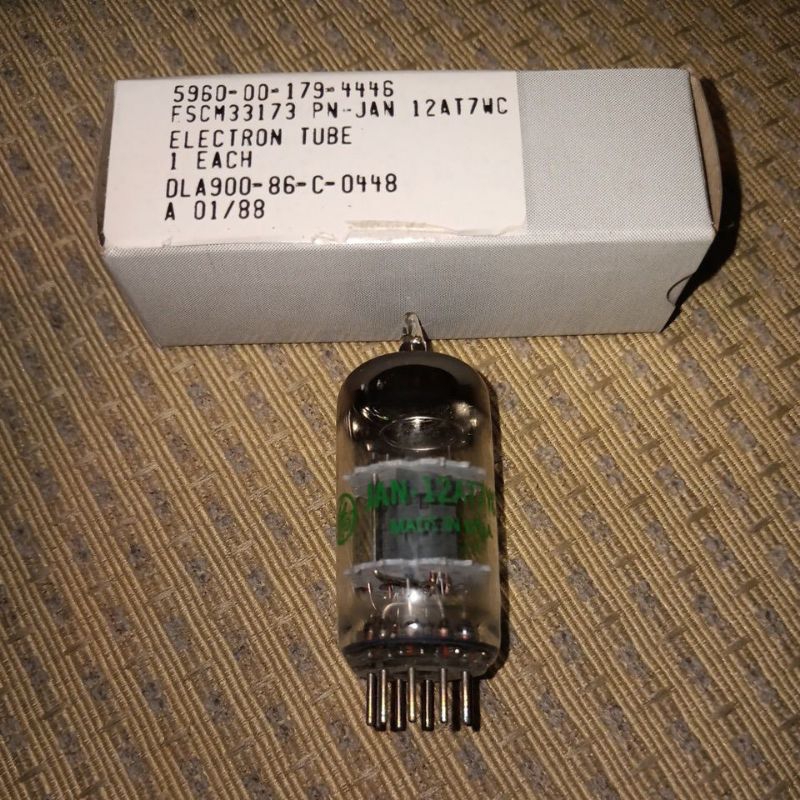 12AT7WC JAN GE 6201,ECC81 หลอดใหม่ NOS NIB ราคา/หลอด