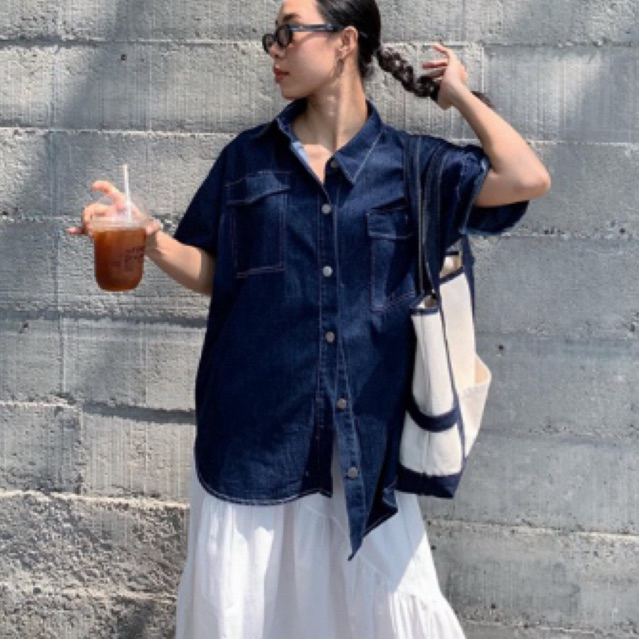 pplain.pp - ส่งต่อ เสื้อยีนส์แขนสั้น