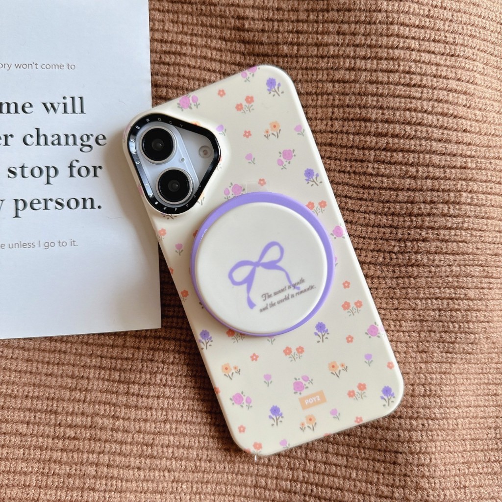[i16] พร้อมส่ง✨ PC087 ดอกไม้เหลือง+ไอริงmg เคสไอโฟน ชาร์จไร้สาย เคส สำหรับ IPHONE รุ่น i13-16Pro