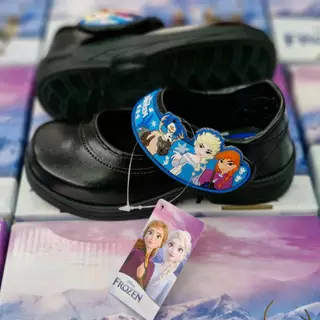 รองเท้านักเรียนเด็กหญิง Chappy ลายเอลซ่า สีดำ ขนาด 24-35