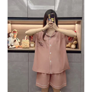 พร้อมส่ง!!!ชุดนอนผ้าไหมอิตาลีแขนสั้นขาสั้น อก 52นิ้ว ไซส์ใหญ่