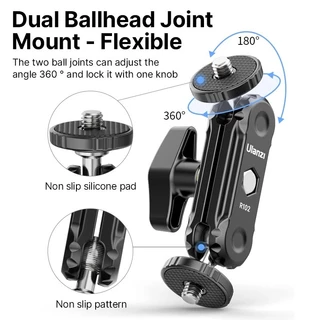 Ulanzi R102 Double Head Clamp แคลมป์ 2 หัว ต่อไมค์ ไฟเซลฟี่ รองรับ Rig กล้อง และขาตั้งมือถือ