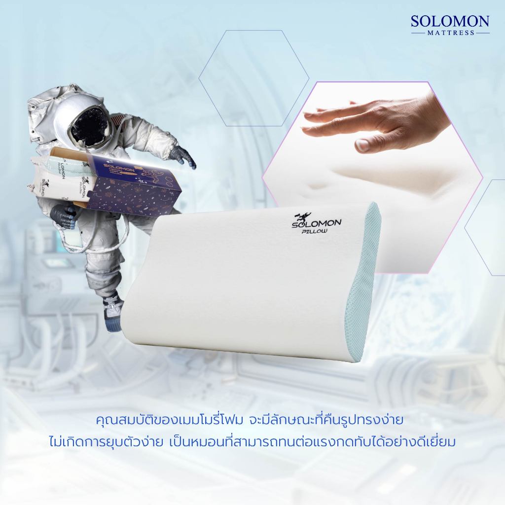 SOLOMON หมอนเมมโมรี่โฟม หมอนสุขภาพ นวัตกรรม NASA รุ่น Planet Pillow (แพนเน็ต) รูปที่ 2
