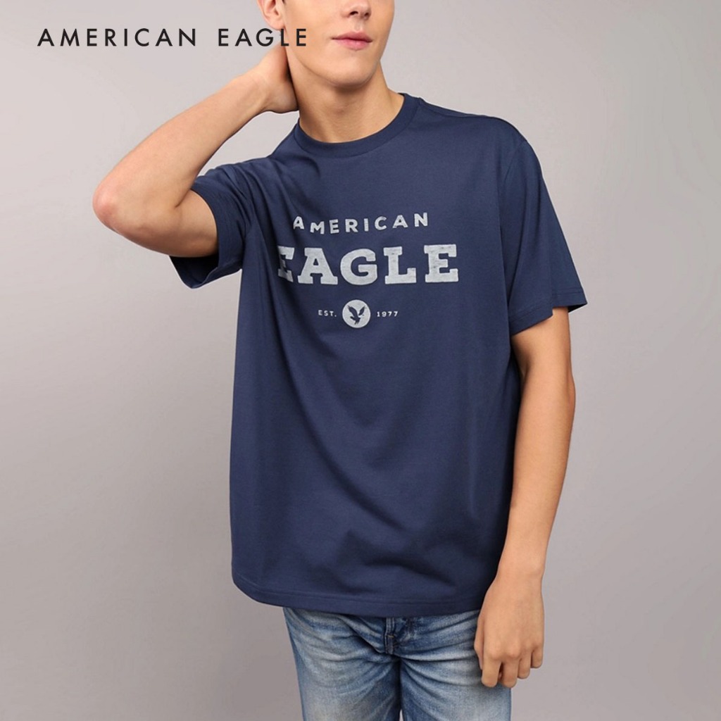 American Eagle Logo Graphic T-Shirt เสื้อยืด ผู้ชาย กราฟฟิค (NMTS 017-3774-483)