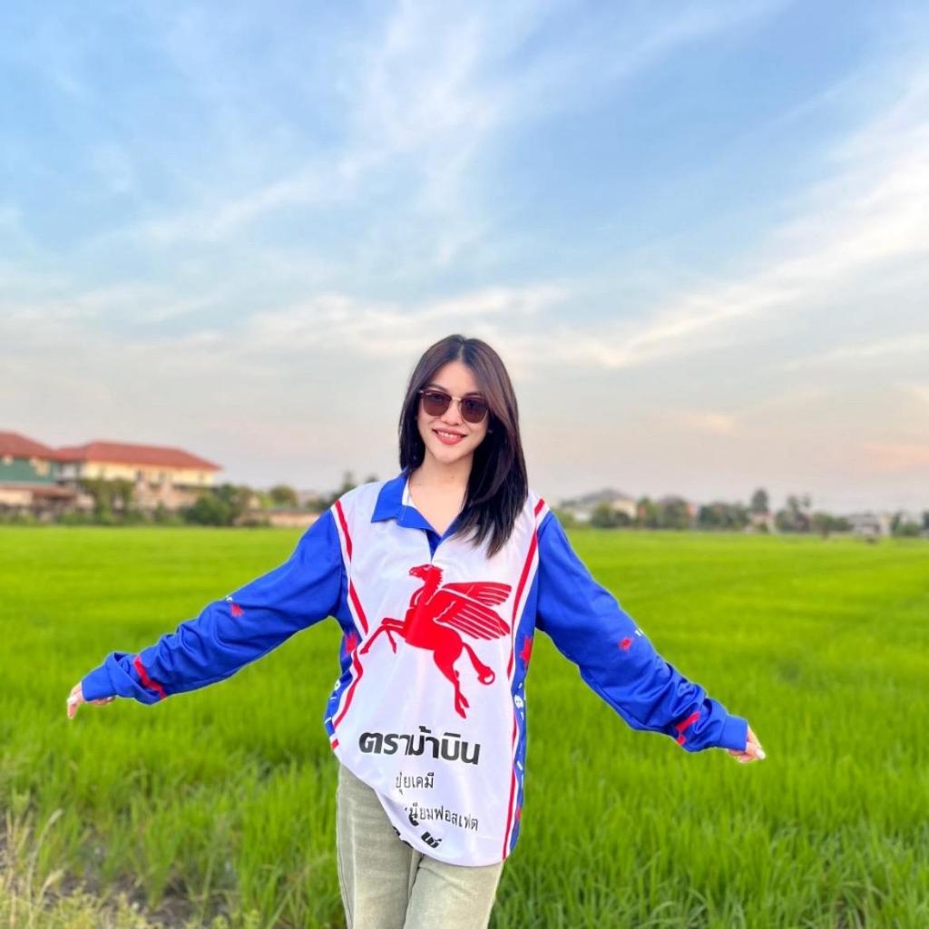 ( N104 ) เสื้อคอปก ลายปุ๋ย ผ้ากีฬา 3 ลาย งานฟรีไซส์ Clothing Sport ออกกำลังกาย