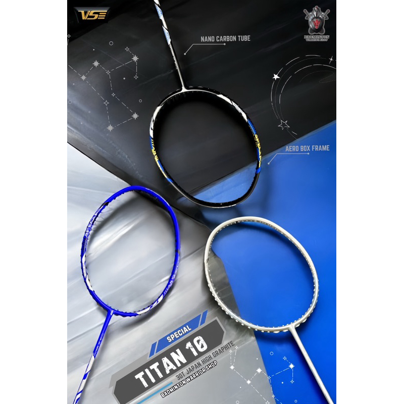 🔥🔥[สีใหม่ สุดฮิต]🔥🔥⬜️⬛️🟦ไม้แบดมินตัน TITAN 10 Special  ฟรีเอ็น + กริป + ซอง
