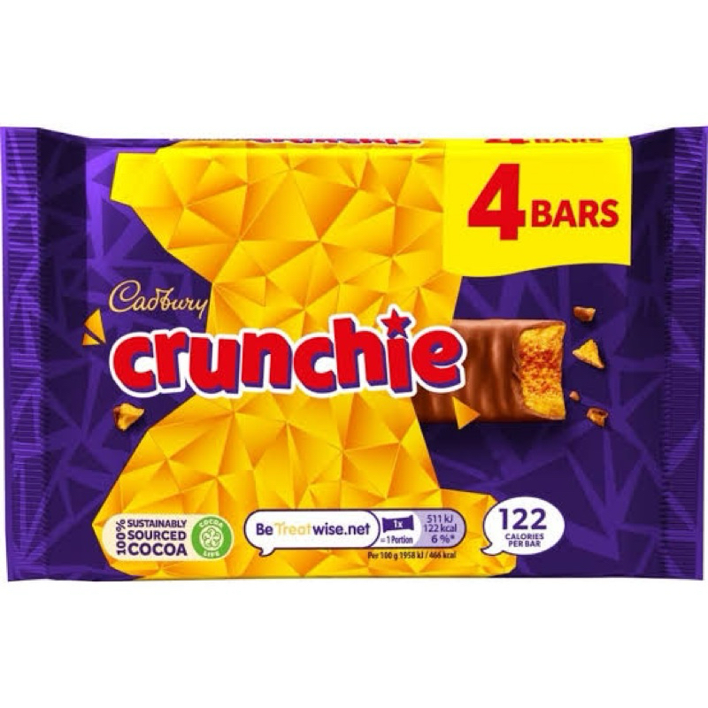 east Cadbury crunchie bar 104g. 🇬🇧จากUK แคดบูรี่ ครั้นชี่บาร์ ช็อกโกแลต