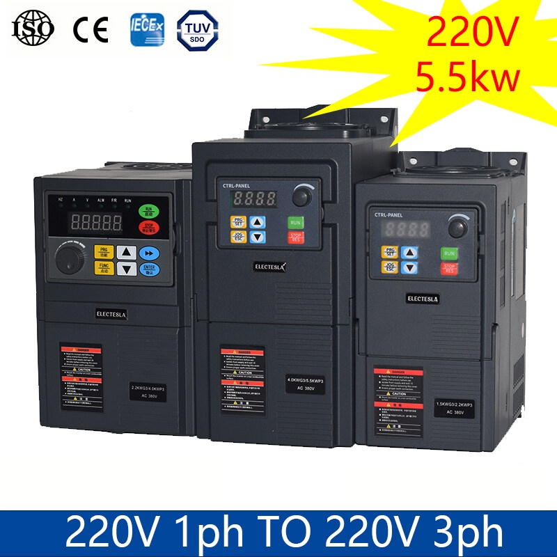 อินเวอร์เตอร์ความถี่ 380V 220v VFD Inverter 2.2kw 5.5kw เป็นสามเฟส VFD สําหรับปั๊ม พัดลม มอเตอร์ค Mo
