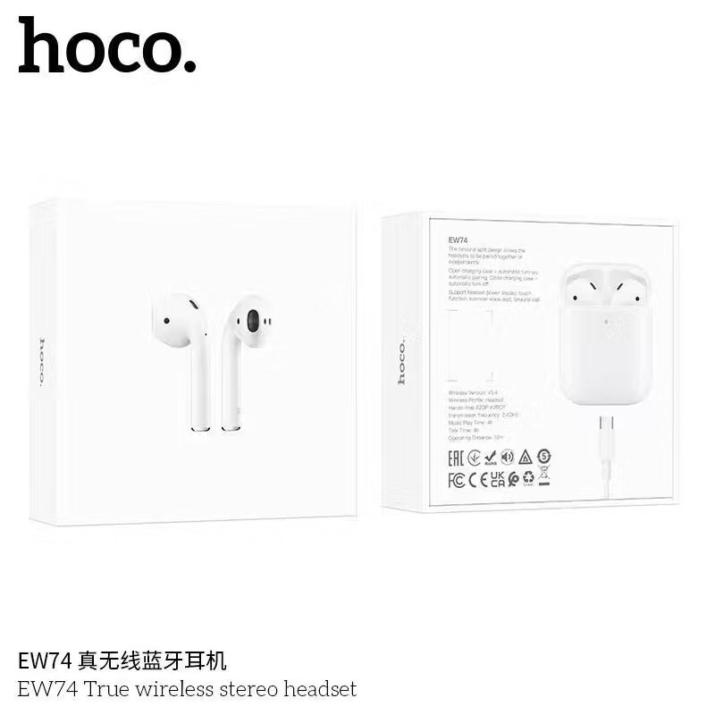 Hoco EW74 หูฟังบลูทูธ BT5.4 เสียงดี สเตอริโอ เชื่อมต่อไว ใช้ได้ทุกรุ่น True Wireless Stereo Headset