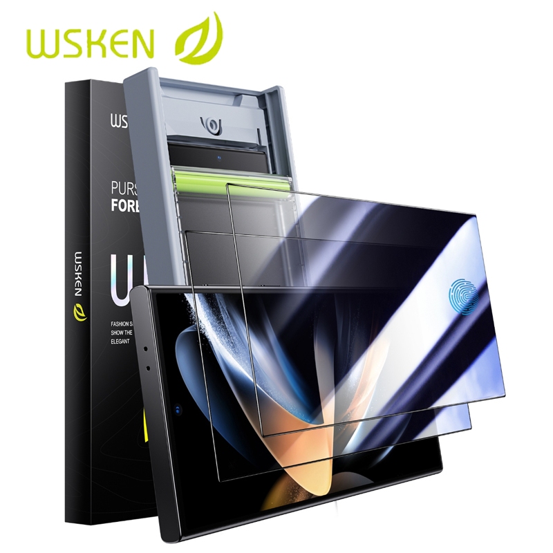 [2 แพ็ค] WSKEN สําหรับ Samsung Galaxy S26Ultra S25 Ultra 24 Ultra ฟิล์มกันรอยหน้า กระจกนิรภัย ป้องกันแสงสะท้อน Full