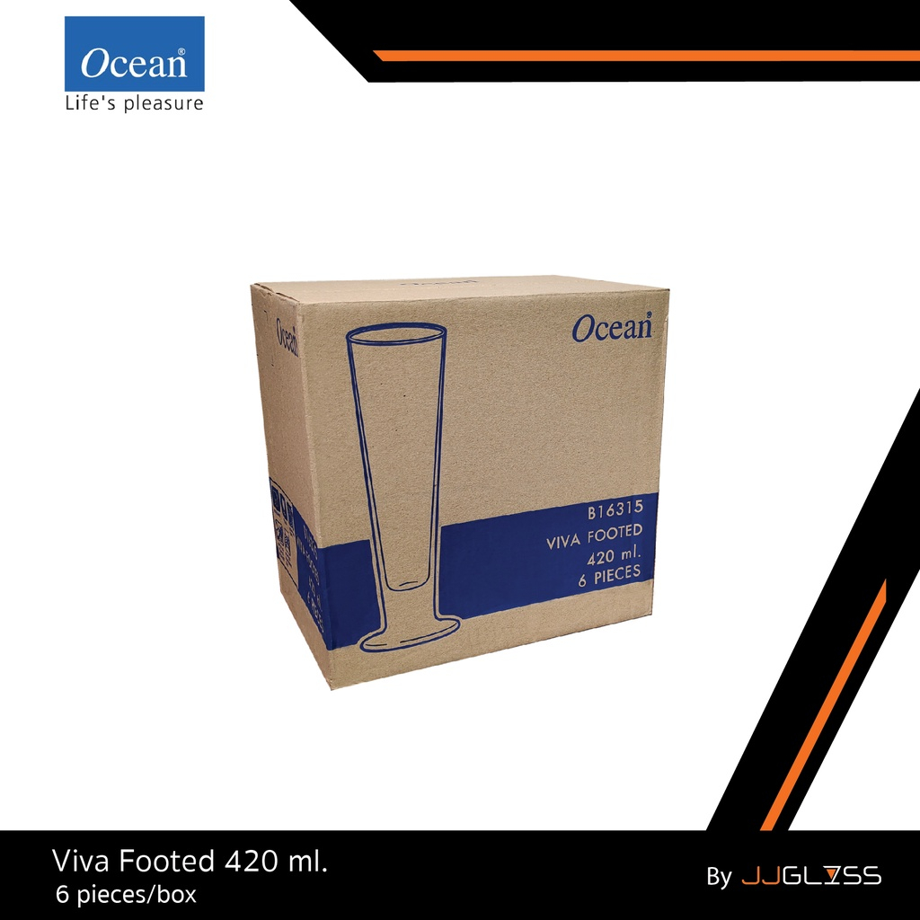 JJGLASS - (Ocean) B16315 Viva Footed 14 3/4oz. (420ml.) [1กล่อง (6ใบ)] แก้วน้ำ แก้ววีว่า สำหรับใส่เครื่องดื่มตามต้องกา