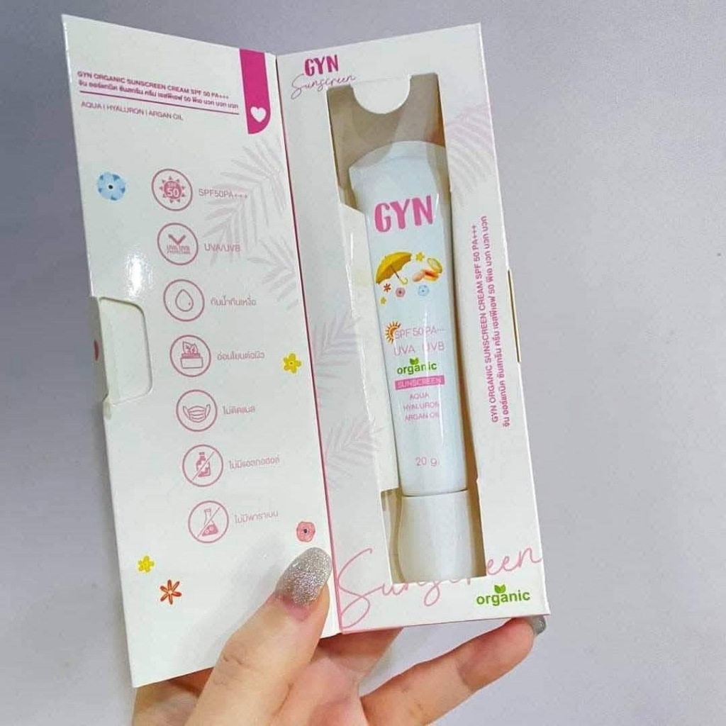 [ สีขาว ]  กันแดดจินน์ กันแดด GYN SUNSCREEN CREAM SPF50pa++ ไม่ผสมรองพื้น 20 กรัม (ไม่มีกล่อง)