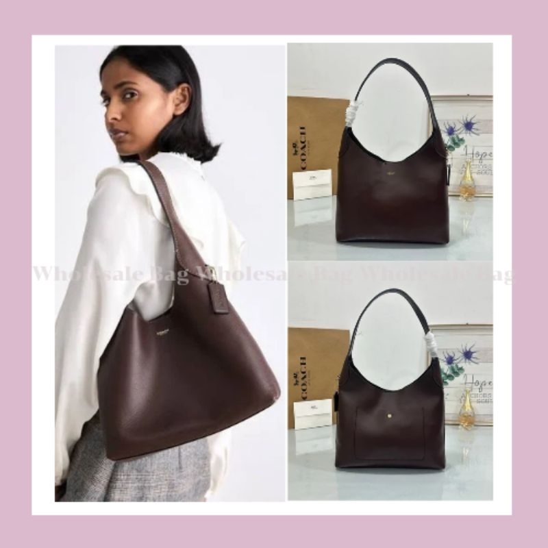 🔥กระเป๋าสะพายสีน้ำตาลแดง CU068/3. Brooklyn 28 Medium Leather Shoulder Bag Co.