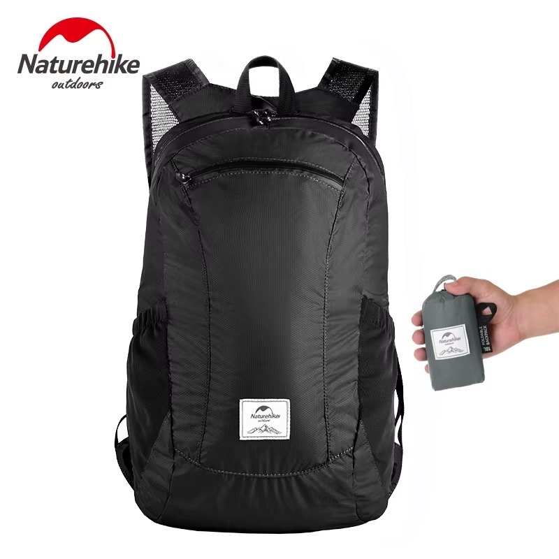 Naturehike 18 L เป้เดินป่าเป้สะพายหลังอัลตราไลท์พับเก็บได้กระเป๋าเดินทางท่องเ ที่ยวกลางแจ้งกระเป๋าเป้ตั้งแคมป์กลางแจ้ง