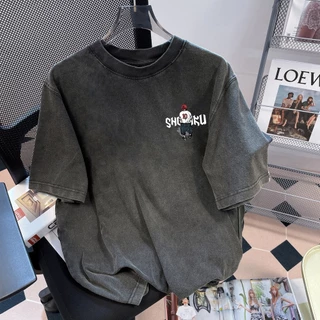 Basi💥เสื้อฟอก เสื้อสตรีท เสื้อ oversize เสื้อยืดผู้ชาย Slam Dunk ผ้าคอตตอน 100% เสื้อวินเทจ เนื้อผ้าเกรดพรีเมียม