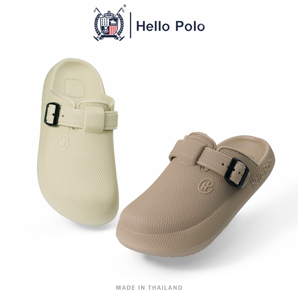 Hello Polo รองเท้าแฟชั่น รองเท้าเปิดส้น ทนต่อการสึกหรอ พื้นหนา กันลื่น วัสดุ EVA พื้นนุ่มมาก เบาสบาย เหมาะกับฤดู HP8047