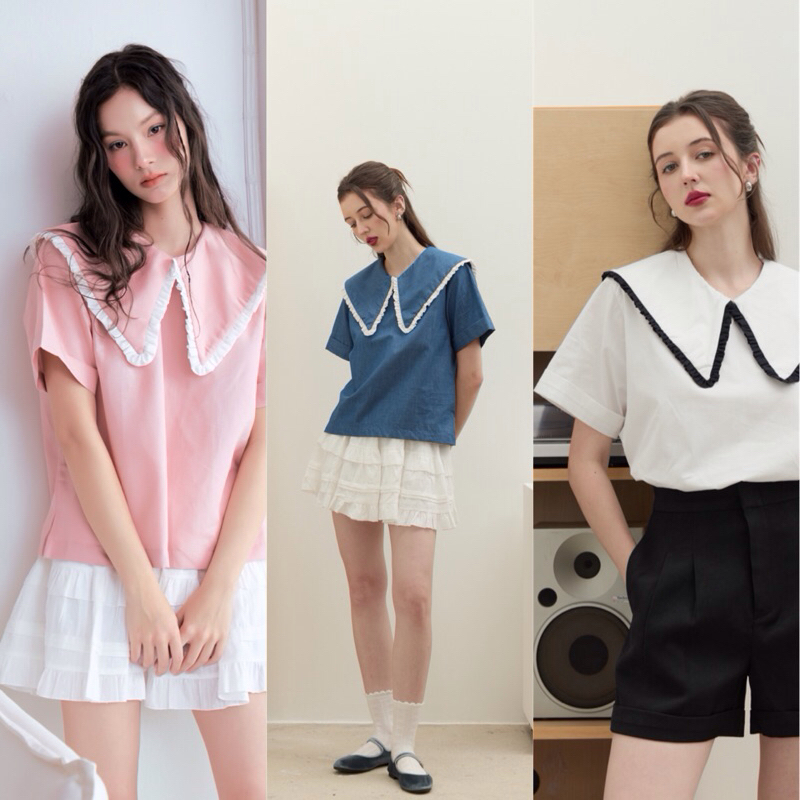 Realloose | Boa top เสื้อแต่งปกใหญ่ระบาย น่ารัก ใส่ง่าย