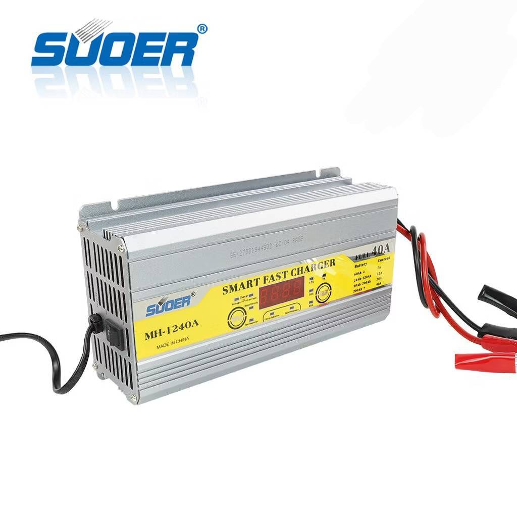 เครื่องชาร์จแบตเตอรี่ Suoer MH-1240A เครื่องชาร์จ 12V ขนาด 40A พร้อมฟังก์ชันเริ่มกระโดด ( MH-1240A)
