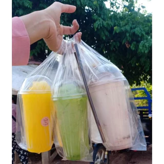 (ยกมัด 25 ห่อ) ถุงพลาสติกPE ตราปู 4x14นิ้ว ใส่แก้ว 1 ใบ แบบเต็มใบ แพค 200 กรัม